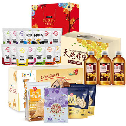 JY21ZQ08-04-天生好果尊享礼1968克+中粮麦麦相伴燕麦礼盒B款+中粮天然蜂蜜礼盒