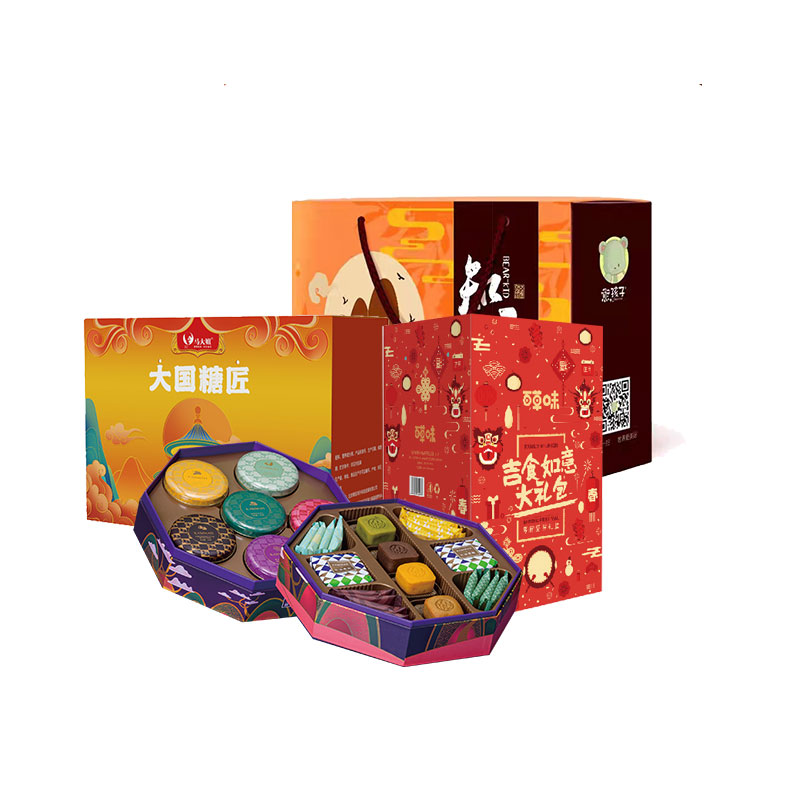 JY22XN15-02-马大姐·大国糖匠-匠心+锦华·瑞狮献礼+百草味吉食如意礼盒+熊孩子-即食果蔬大礼包C