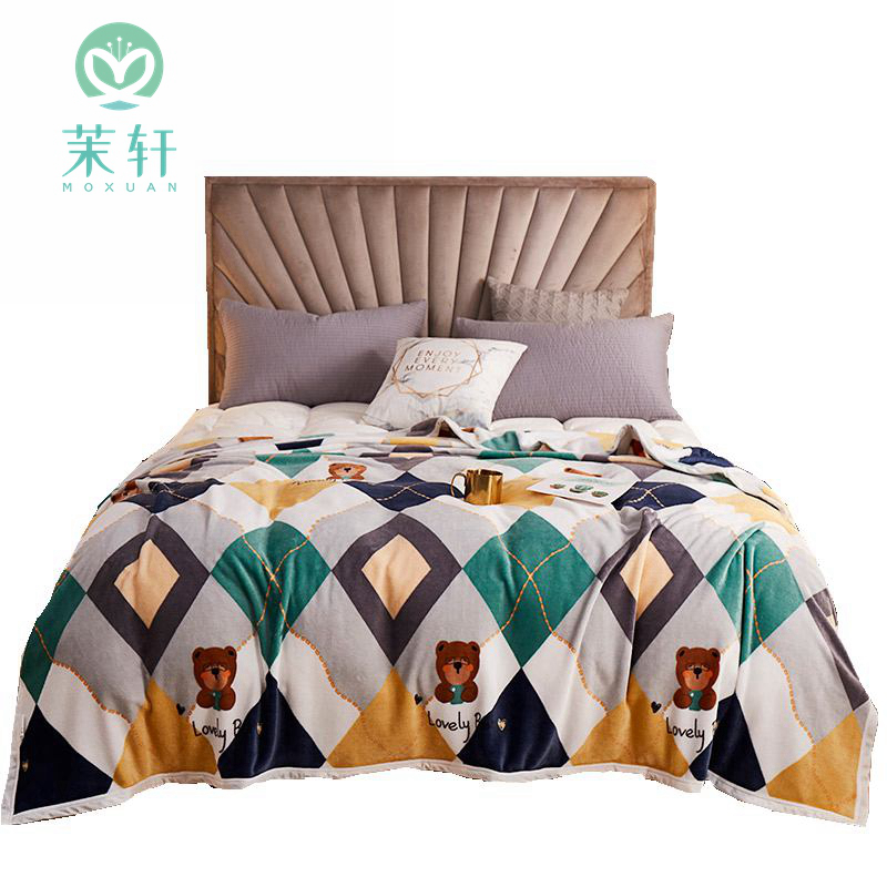 JY22ZQ02-17-茉轩雪貂绒毯（英伦熊）