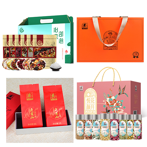 JY22ZQ08-10-沁凉部落-尊爽款+皇金龙武夷大红袍+皇金龙有机金骏眉塞翁福·悦花颜开