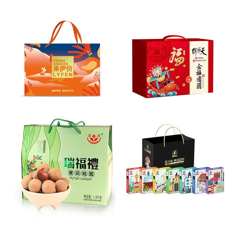 JY2023DZ04天福号金福团圆熟食礼盒1400g + 来伊份繁花锦兔零食礼盒（58包） 04 + 塞翁福·申活粥刊（海鲜粥料组合）+ 富昌团圆桂圆礼盒1800g