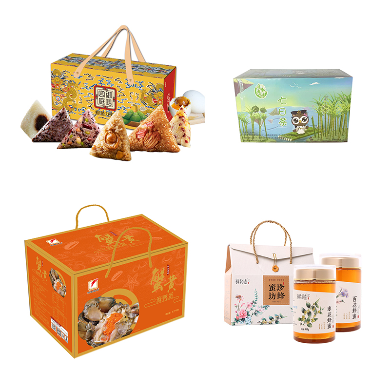 JY23DW08-02，宫廷御膳-鲍鱼龙粽+蟹黄海鸭蛋+鲜物道蜂蜜二合一礼盒+清凉花果茶七日茶