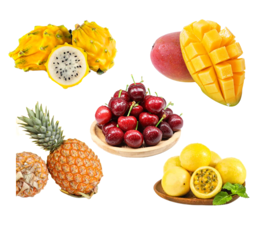 水果组合（燕窝果+芒果凤梨+贵妃芒+百香果+美早大樱桃）