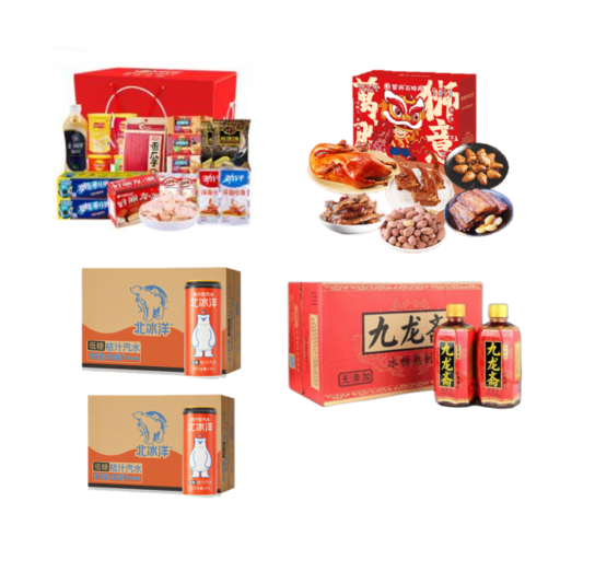 蜜我零食礼包1071g+紫燕百味鸡-万狮胜意883g+北冰洋低糖桔汁汽水2箱+九龙斋酸梅汤400ml*15