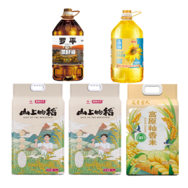 曼香雲天 高原籼香米 5kg/袋*1 曼香雲天 山上的稻旱地种植滇禾优615大米 5kg/袋*2 金谷丰萝平 云南罗平高原压榨菜籽油 4L*1 金龙鱼 至臻礼遇葵花籽油 4L*1