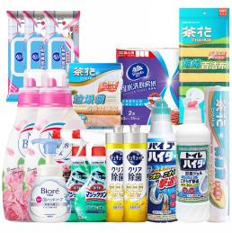 花王/茶花/维达 家庭清洁组合1980g+2020ml+225只+8片+3包+2卷
