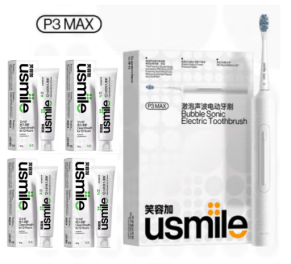 usmile 笑容加电动牙刷礼盒P3MAX+牙膏120g*4支